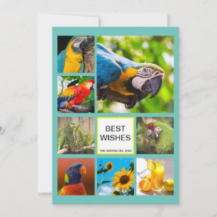 Tarjeta fotográfica de familia feliz de navidades