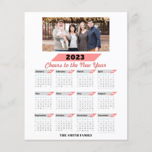 Tarjeta fotográfica de familia moderna del calenda