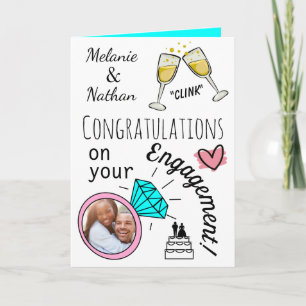 Tarjeta fotográfica de felicitaciones de compromis