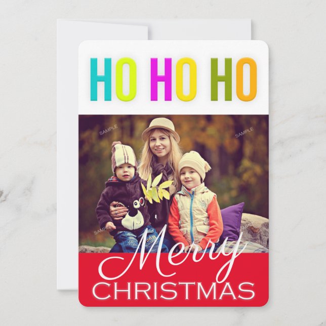 Tarjeta fotográfica de felicitaciones navideñas de (Anverso)