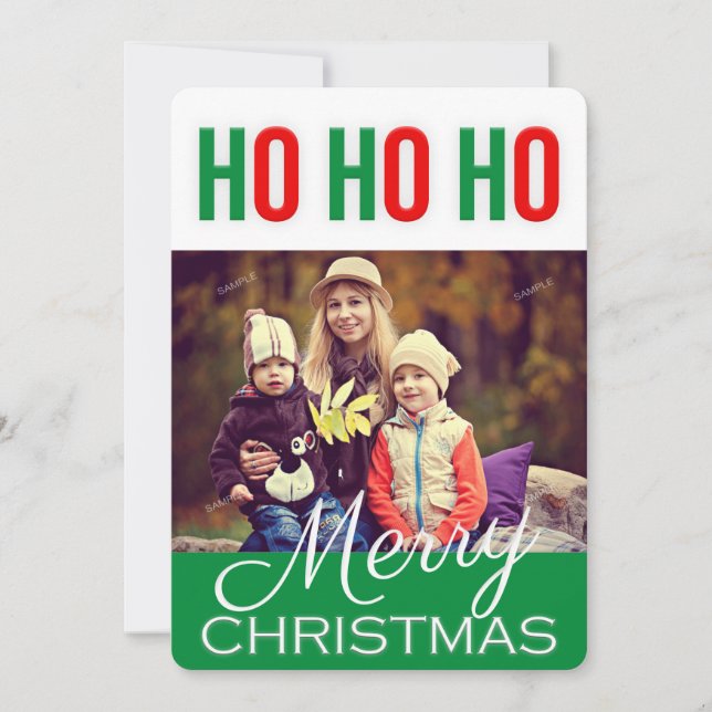 Tarjeta fotográfica de felicitaciones navideñas de (Anverso)