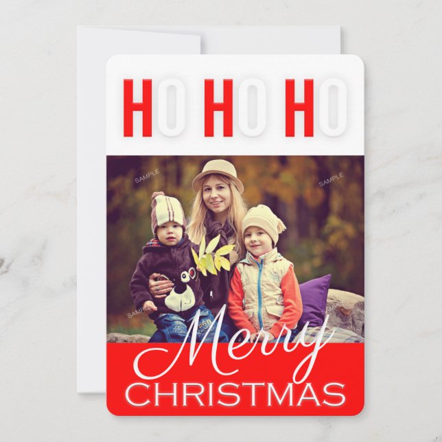 Tarjeta fotográfica de felicitaciones navideñas de (Anverso)