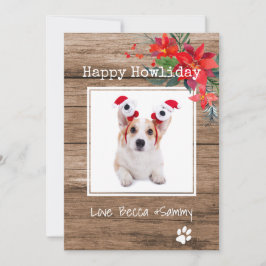 Tarjeta fotográfica de feliz Mascota de Navidades