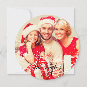 Tarjeta fotográfica de Feliz Navidad Holly II