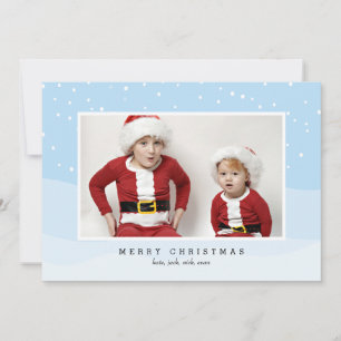 Tarjeta fotográfica de Feliz Navidad Snowy para la
