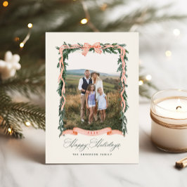 Tarjeta fotográfica de feriado de Garland navidade