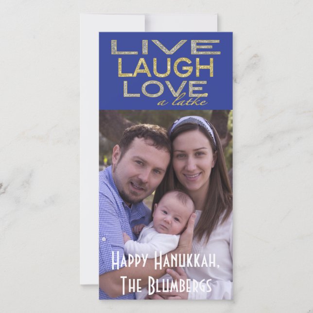 Tarjeta fotográfica de feriado de Hanukkah "Love a (Anverso)