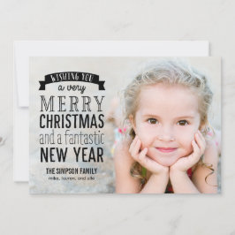 Tarjeta fotográfica de feriado de mensaje de Feliz