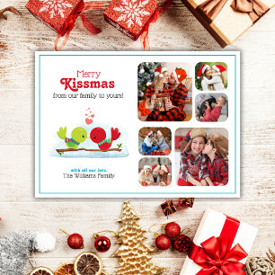 Tarjeta fotográfica de feriado de Merry Kissmas