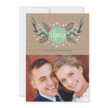 Tarjeta fotográfica de feriado de pollos, berries 