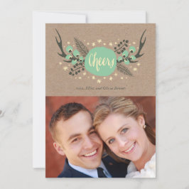 Tarjeta fotográfica de feriado de pollos, berries 