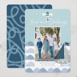 Tarjeta fotográfica de feriado en barco de vela pa