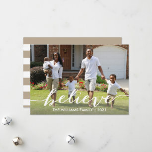 Tarjeta fotográfica de feriado familiar de Navidad