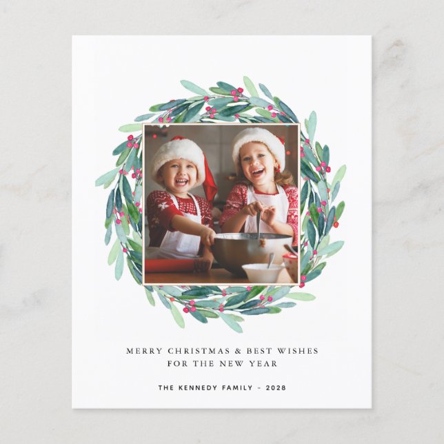 Tarjeta fotográfica de feriado navideño de presupu (Anverso)