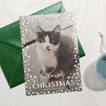 Tarjeta fotográfica de feriado para mascotas blanc