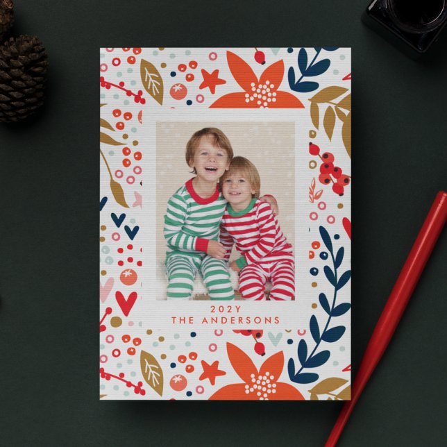 Tarjeta fotográfica de feriado para Navidades flor (Subido por el creador)