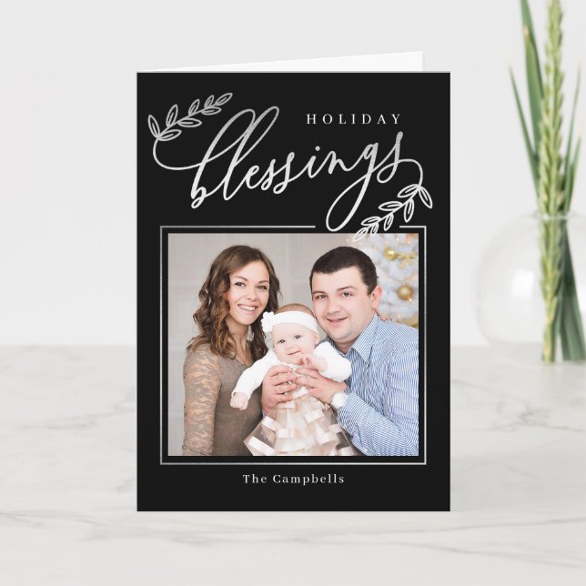 Tarjeta fotográfica de feriado plegado de bifurcac (Anverso)