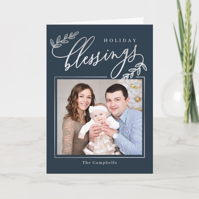 Tarjeta fotográfica de feriado plegado de bifurcac (Anverso)