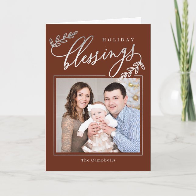 Tarjeta fotográfica de feriado plegado de bifurcac (Anverso)