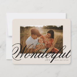 Tarjeta fotográfica de feriado por vida maravillos