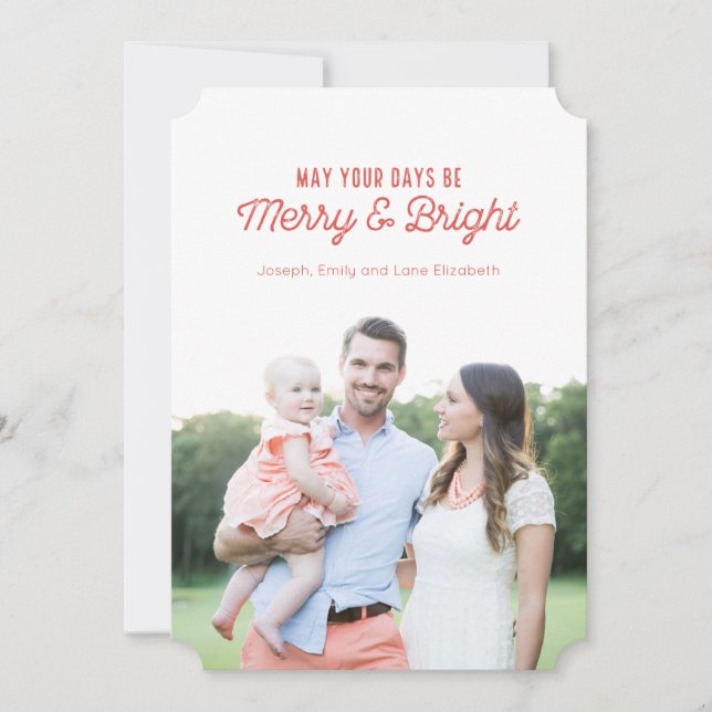 Tarjeta fotográfica de feriado y brillante (Anverso)