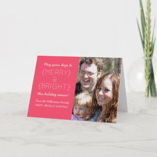 Tarjeta fotográfica de feriado y brillante, rosa