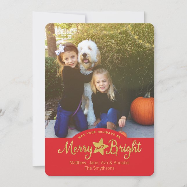 Tarjeta fotográfica de ferias y oro brillante para (Anverso)