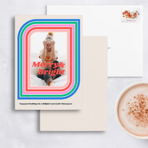 Tarjeta fotográfica de festividad de estriba retro