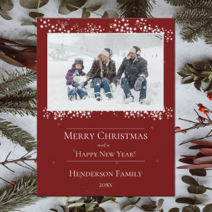 Tarjeta fotográfica de festividades de Navidades r