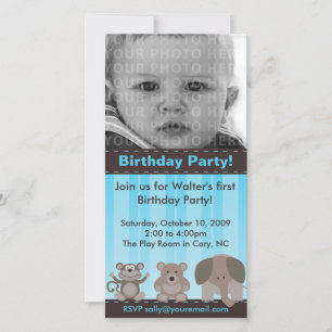 Tarjeta fotográfica de fiesta de cumpleaños