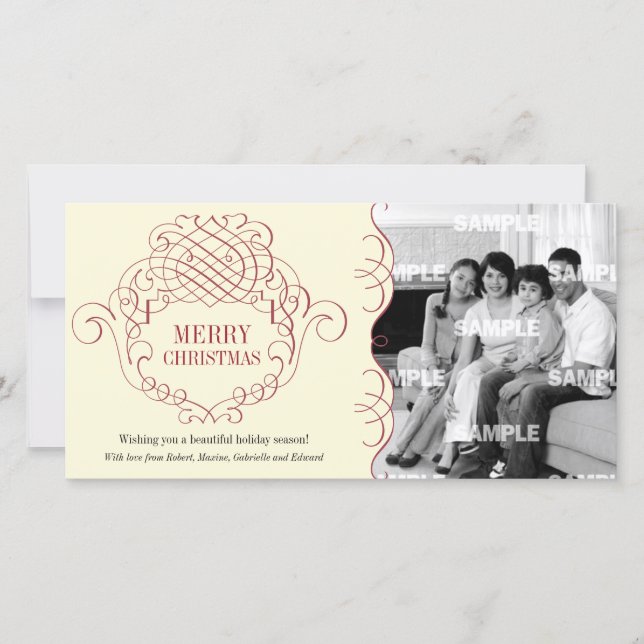 Tarjeta fotográfica de filigrí ornamental (Anverso)