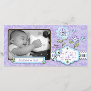 Tarjeta fotográfica de flores Organza Lav