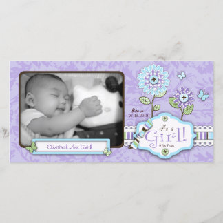 Tarjeta fotográfica de flores Organza Lav