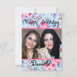 tarjeta fotográfica de flores Tarjeta de cumpleaño