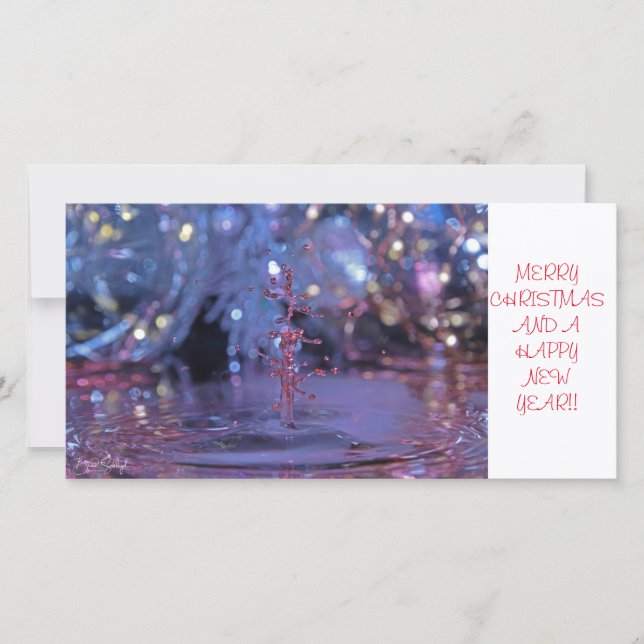 tarjeta fotográfica de gota de agua de tema para n (Anverso)