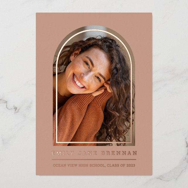 Tarjeta fotográfica de grado de Invitación de grad (Anverso)