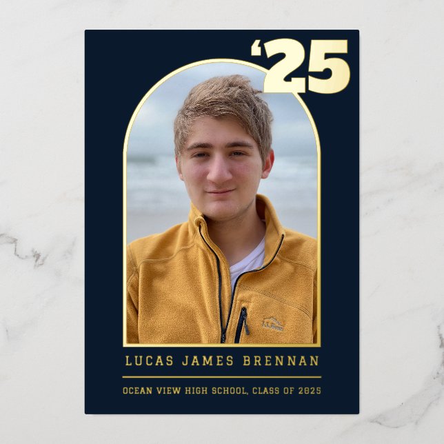 Tarjeta fotográfica de grado de Invitación de grad (Anverso)