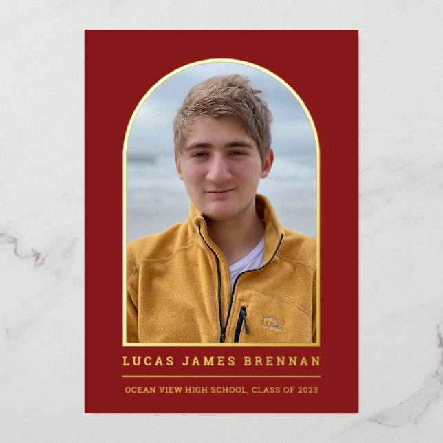 Tarjeta fotográfica de grado de Invitación de grad (Anverso)