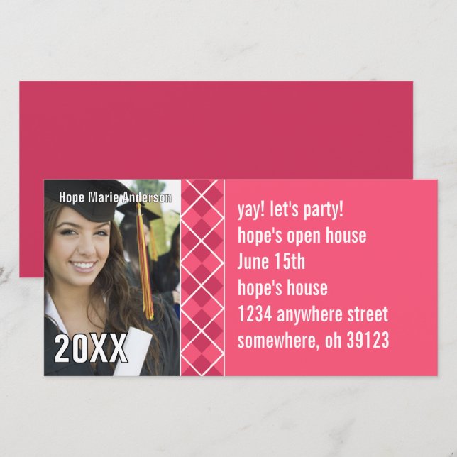 Tarjeta fotográfica de graduación 2026 de clase su (Anverso / Reverso)