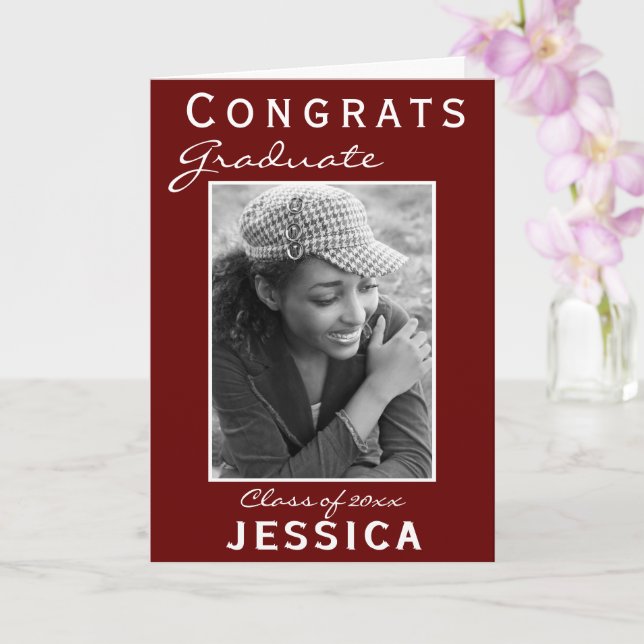 Tarjeta fotográfica de graduación de graduados de  (Orquídea)