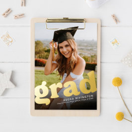 Tarjeta fotográfica de graduación de Relieve metal