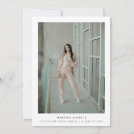 Tarjeta fotográfica de graduación simplemente mode