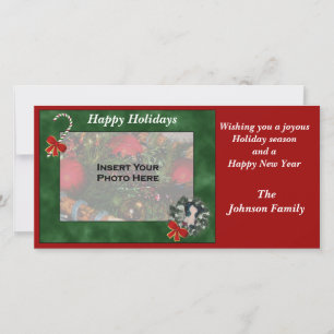 Tarjeta fotográfica de Greyhound Wreath para navid