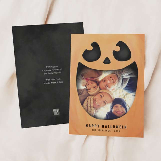 Tarjeta fotográfica de Halloween | Calabaza Jack O (Subido por el creador)