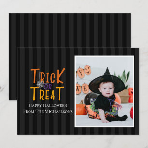 Tarjeta fotográfica de Halloween de truco moderno