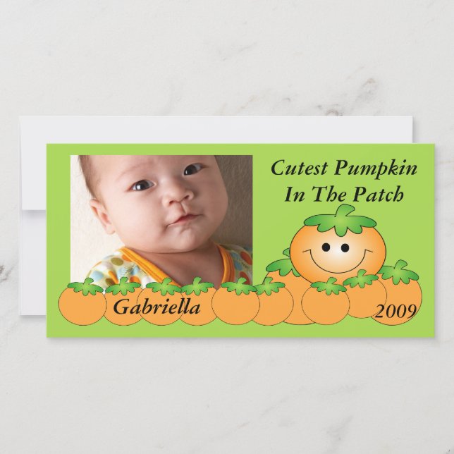 Tarjeta fotográfica de Halloween para niños de cal (Anverso)