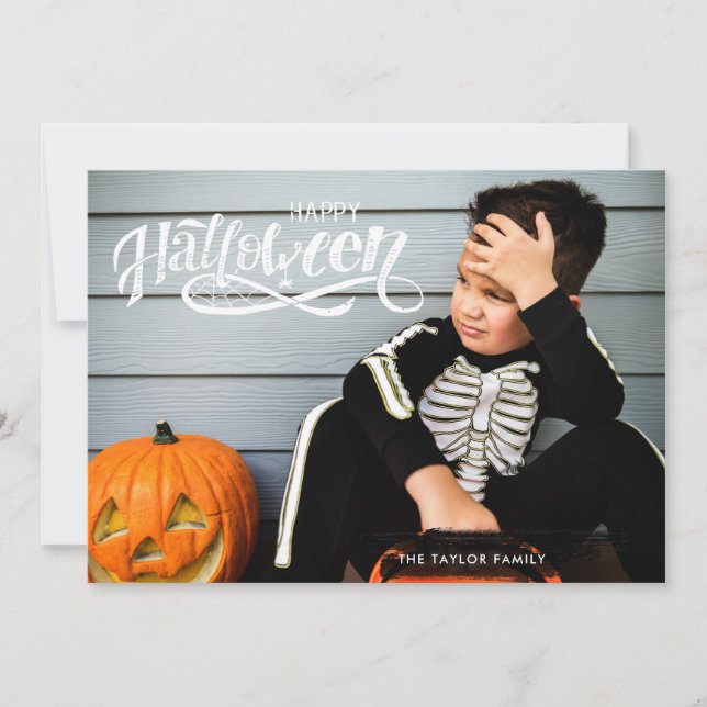 Tarjeta fotográfica de Halloween | Script Spooktac (Anverso)