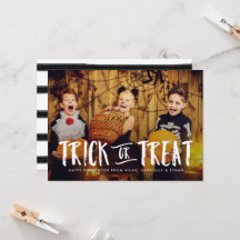 Tarjeta fotográfica de Halloween Trick or Treth