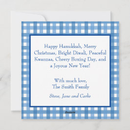 Tarjeta fotográfica de Holiday Plaid inclusiva