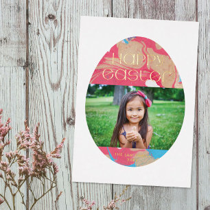 Tarjeta fotográfica de huevo de pascua de Relieve 